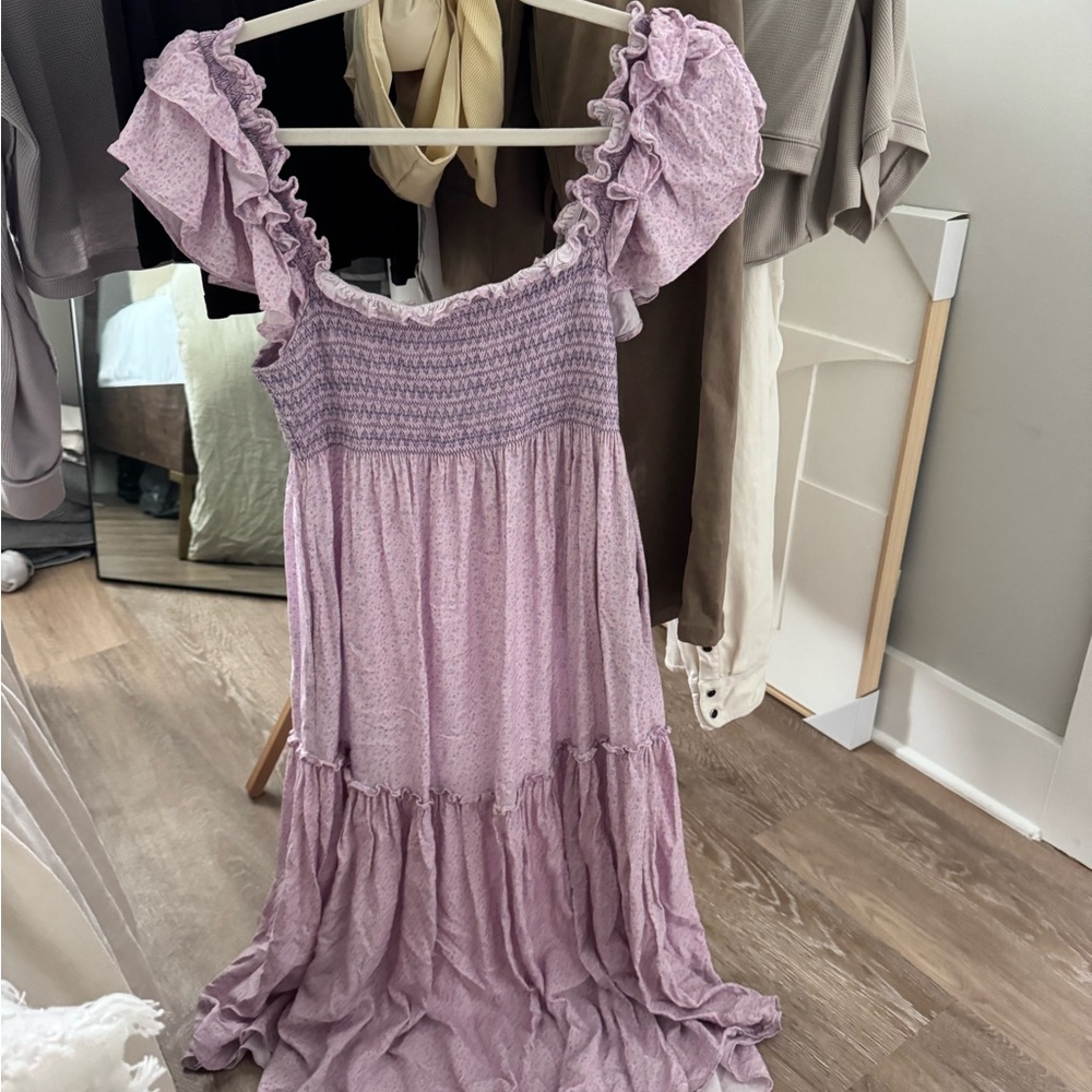 LoveShackFancy MIDI Smock Dress